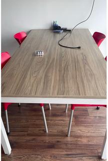 Escritorio 2×1 m — roble/blanco